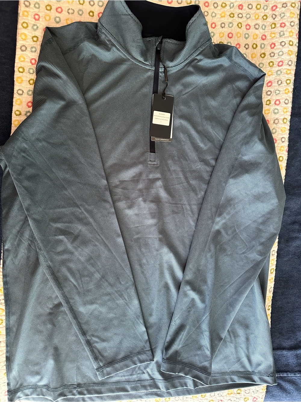 Men's Quarter-Zip Performance Pullover - Teal Blue